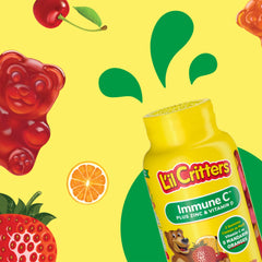Lil Critters Immune C Plus Zinc orange flavor Gummies close-up