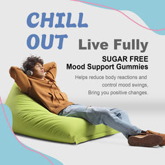 LILICARE calm gummies outer coating close-up highlights protective GummieJel technology.