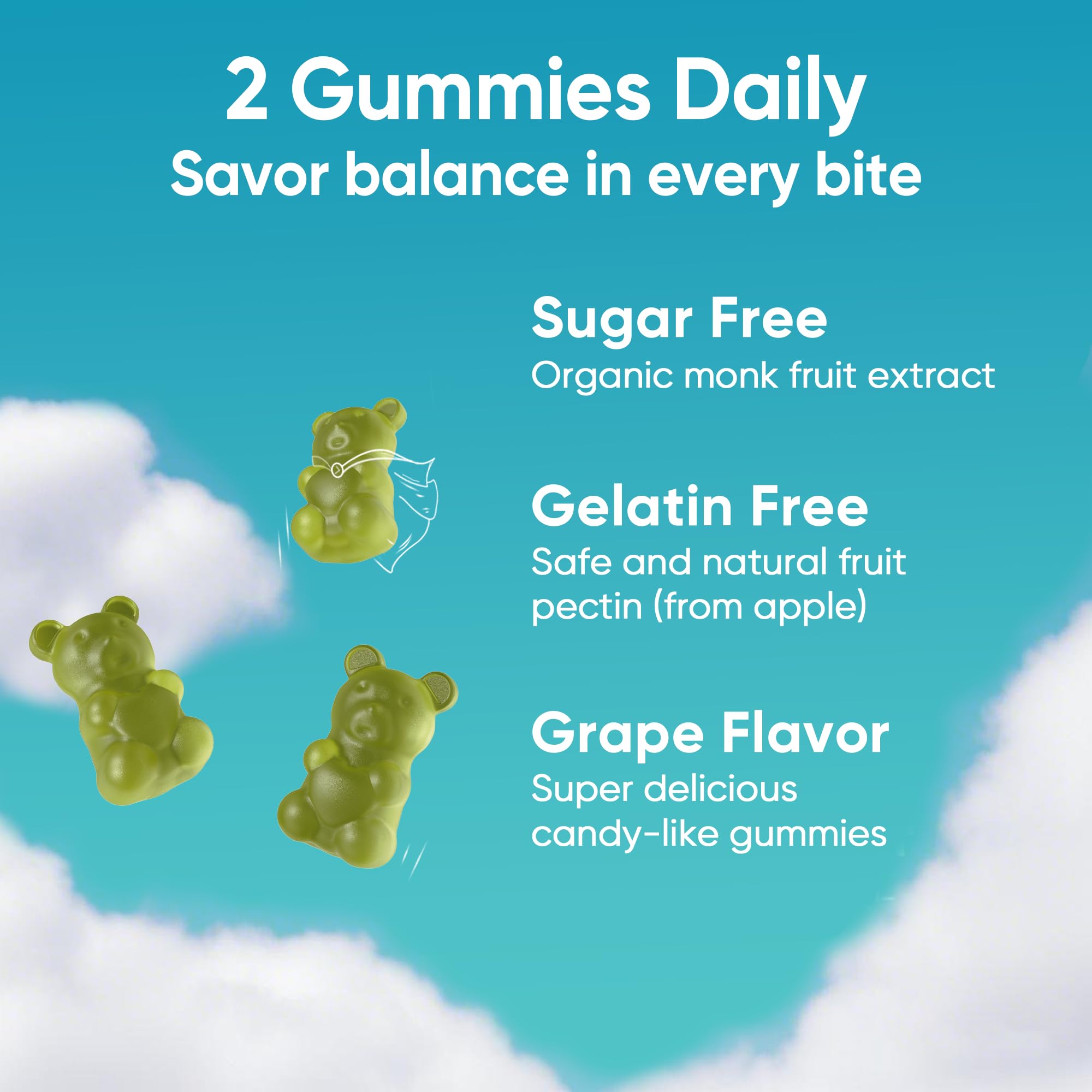 LILICARE Cortisol Gummies close-up shows chewy texture and grape-scented vibe.