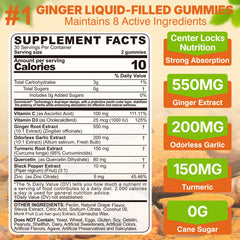 LILICARE ginger gummies close-up emphasizing sugar-free formula and gut-friendly ingredients.