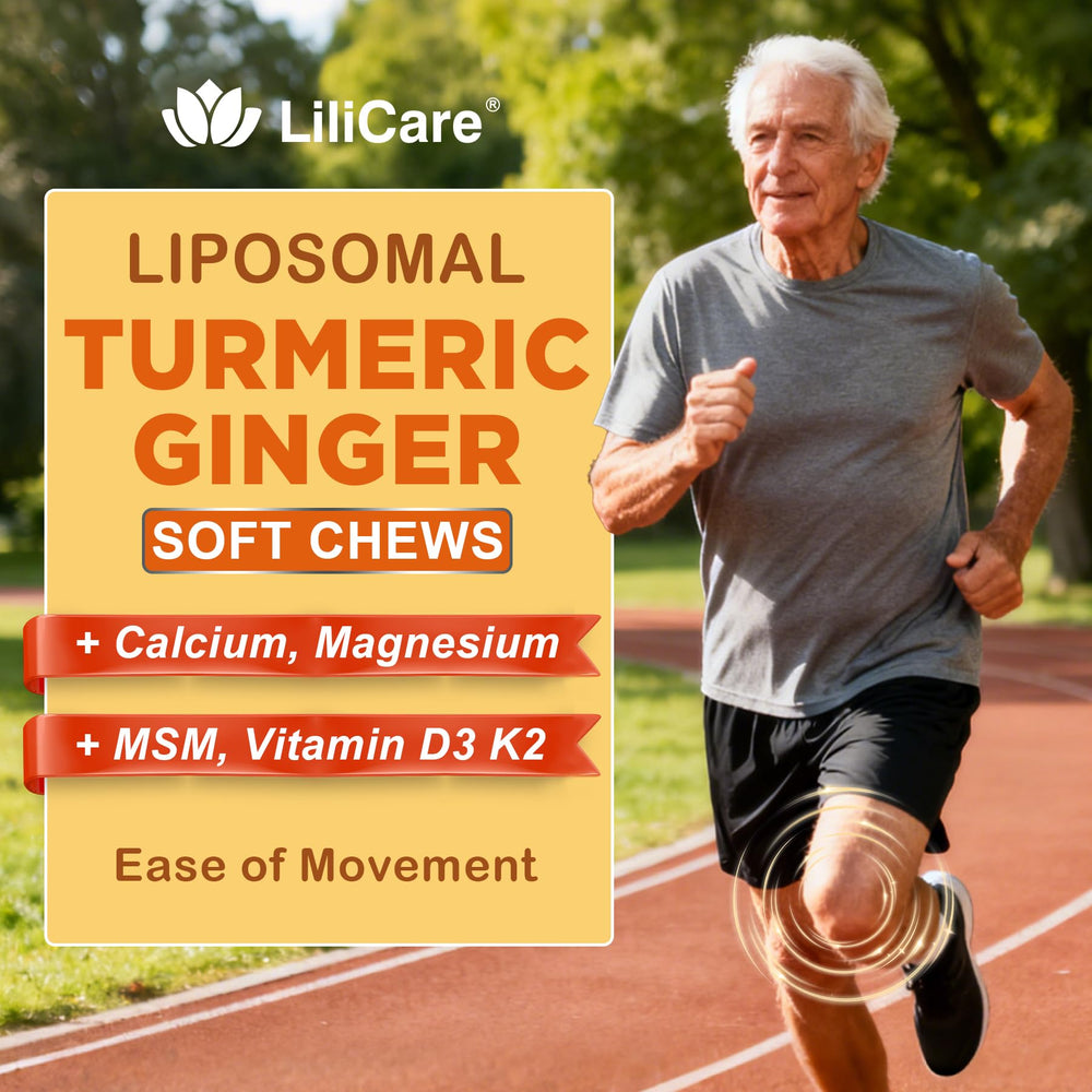 LILICARE ginger-turmeric soft chews closeup highlights flavorful wellness option
