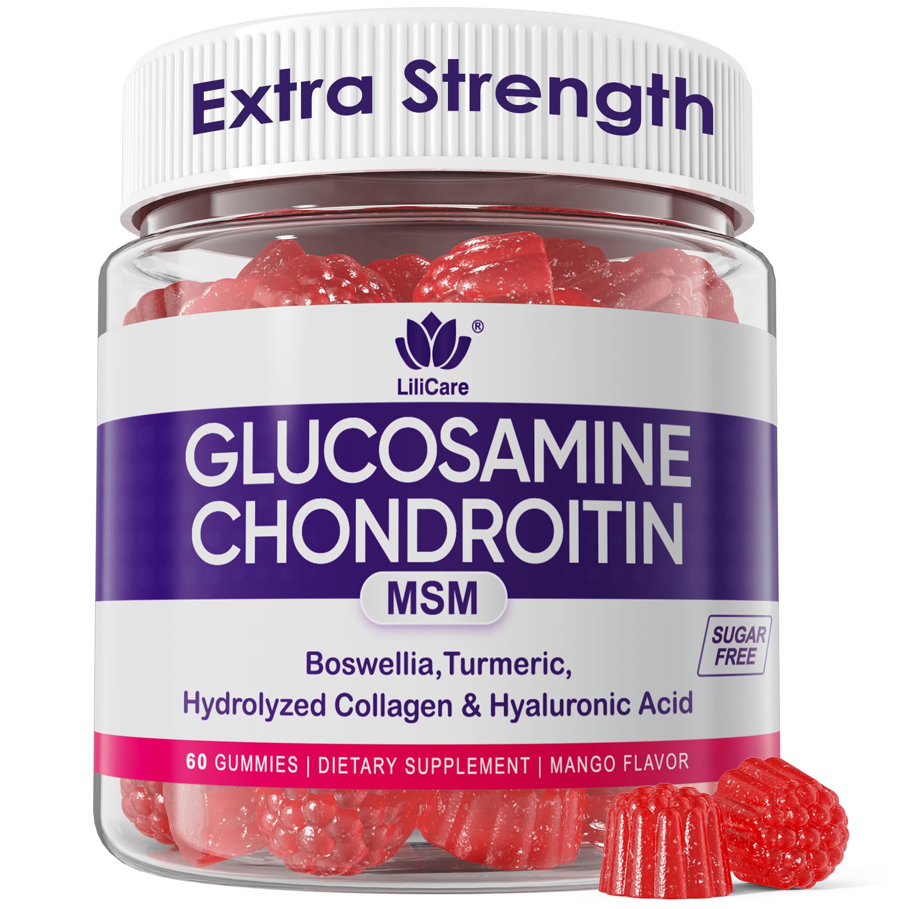 LILICARE Glucosamine Chondroitin Gummies bottle supports joint health and mobility