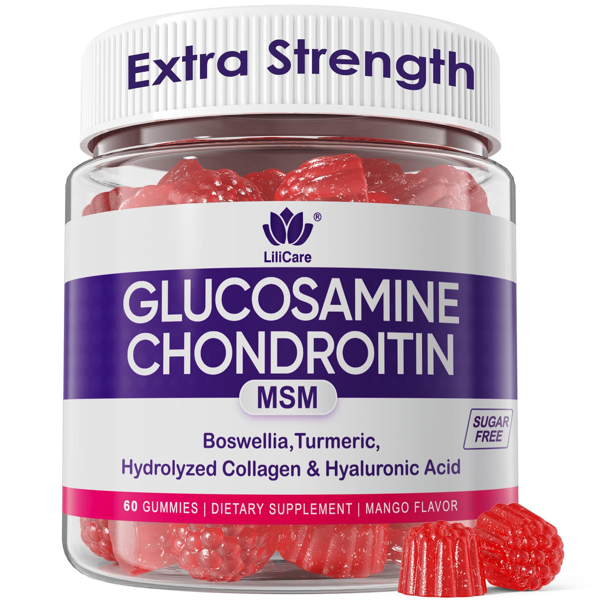 LILICARE Glucosamine Chondroitin Gummies bottle supports joint health and mobility
