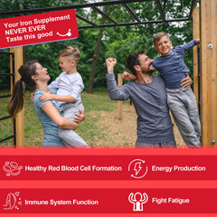 Front label of LILICARE Iron Gummies emphasizes non-constipating formula.