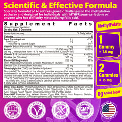 LILICARE gummies jar close-up with label detail showing 5-MTHF and B12
