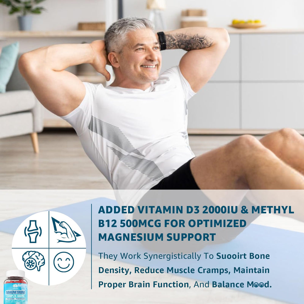 LILICARE Magnesium Complex vegan-ingredients graphic underscores plant-based, allergen-free formulation.