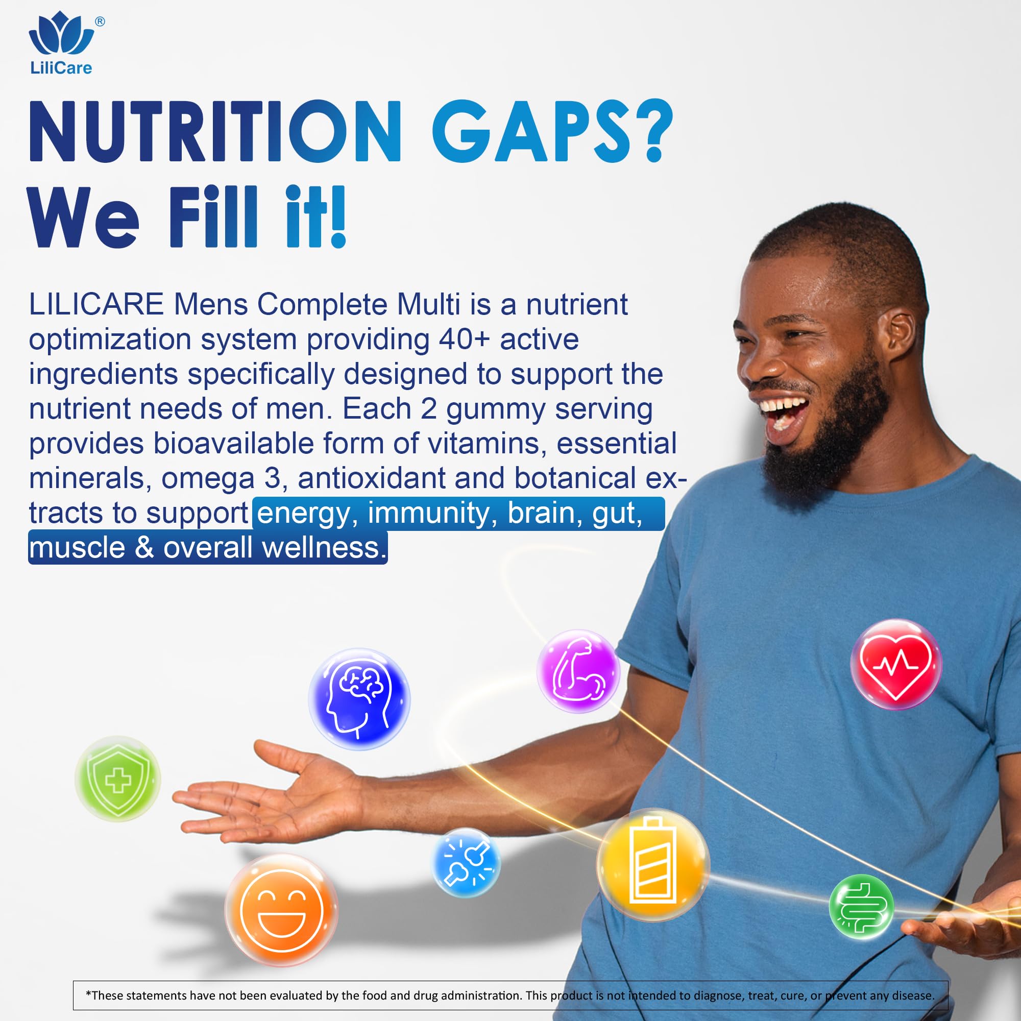 LILICARE 80B CFU probiotics label highlighting gut support