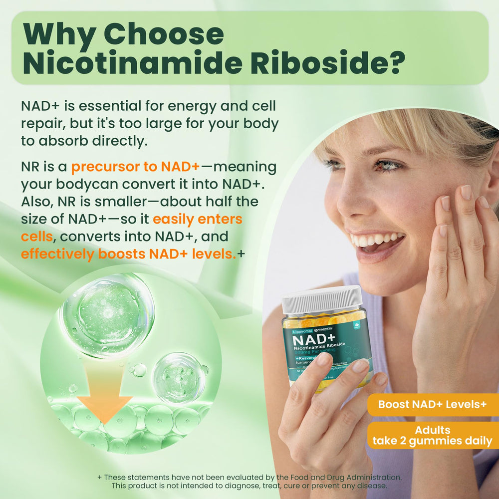 LILICARE NAD+ gummies on a clean surface, convenient daily supplement.