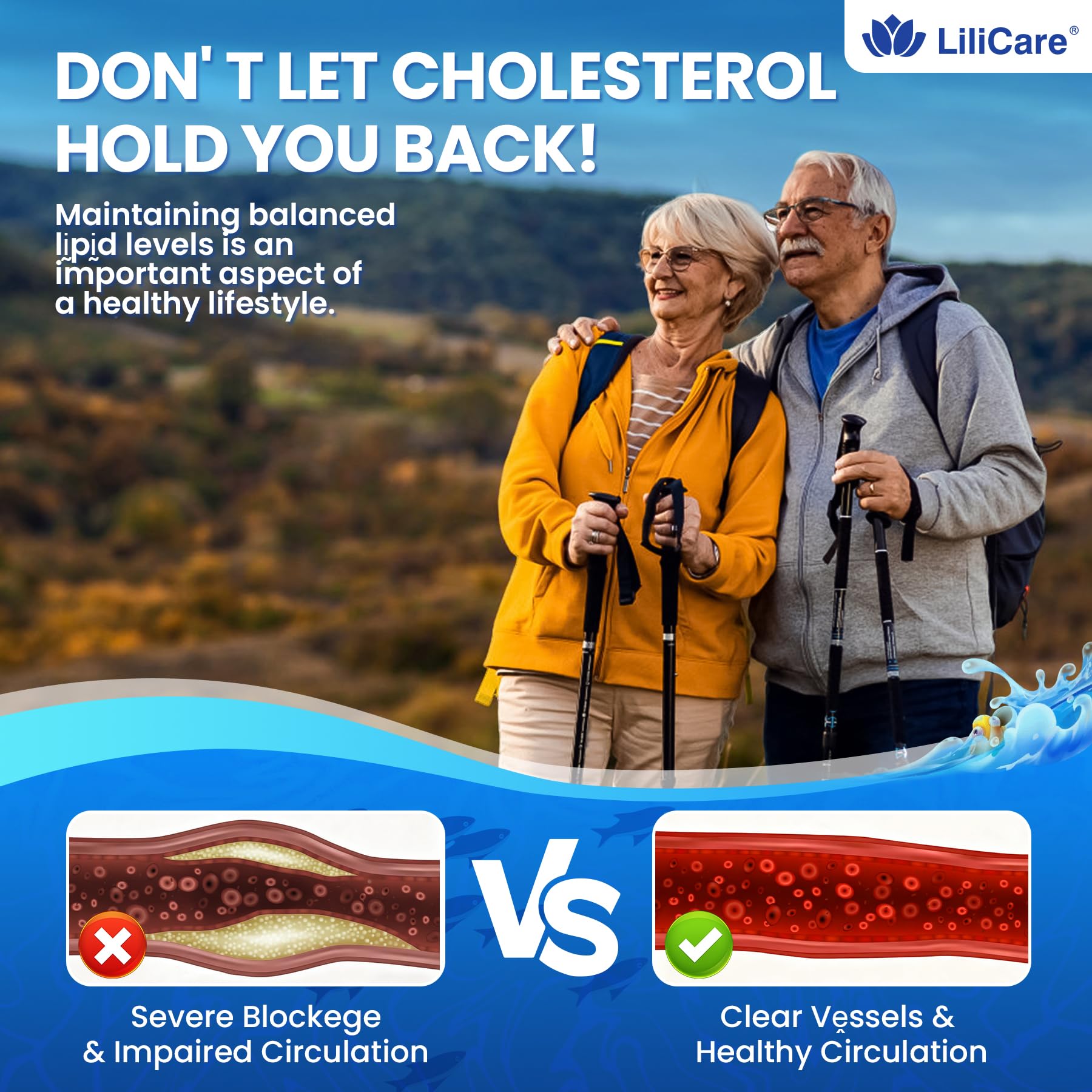 LILICARE CoQ10 and olive leaf extract scene signalling energy and vascular wellness