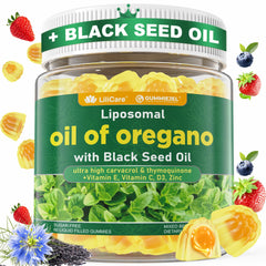 LILICARE oregano oil bottle showing potential immune-support.