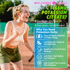 LILICARE Potassium Citrate Gummies bottle back shows ingredients and usage