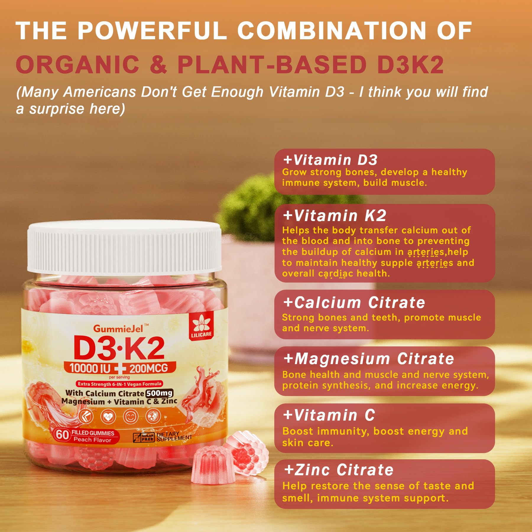 Shelf-ready LILICARE bottle for daily supplement routine.
