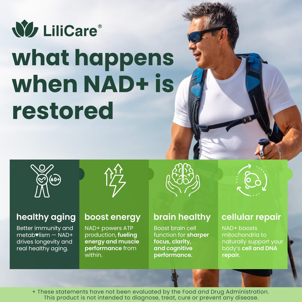 Travel-friendly LILICARE bottle for on-the-go energy and focus.