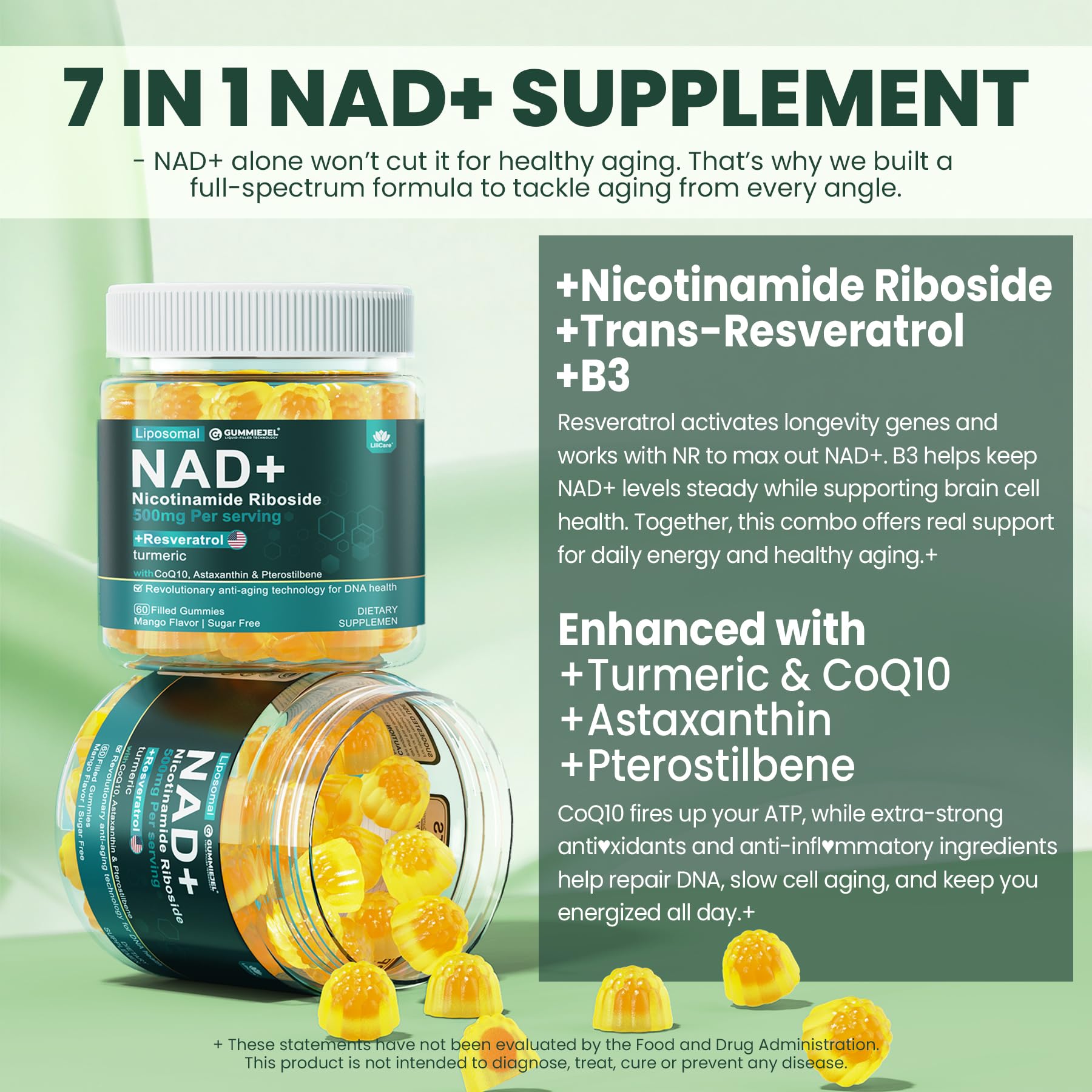 Two gummies a day support a simple daily routine with LILICARE.