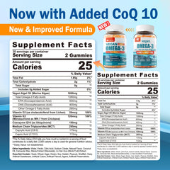LILICARE omega-3 gummies close-up with CoQ10 label highlights energy and heart-friendly nutrients