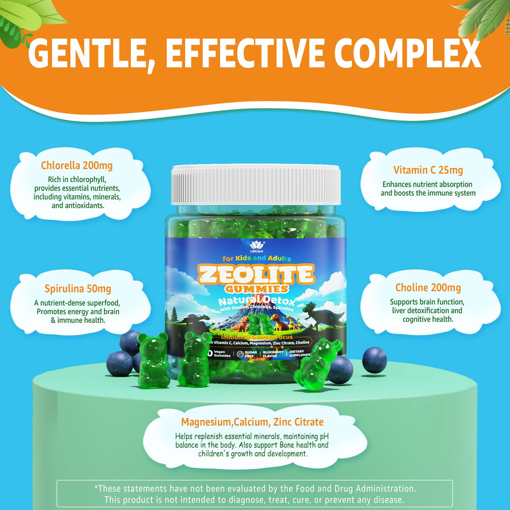 LILICARE Zeolite Gummies with chlorella and spirulina for antioxidant support