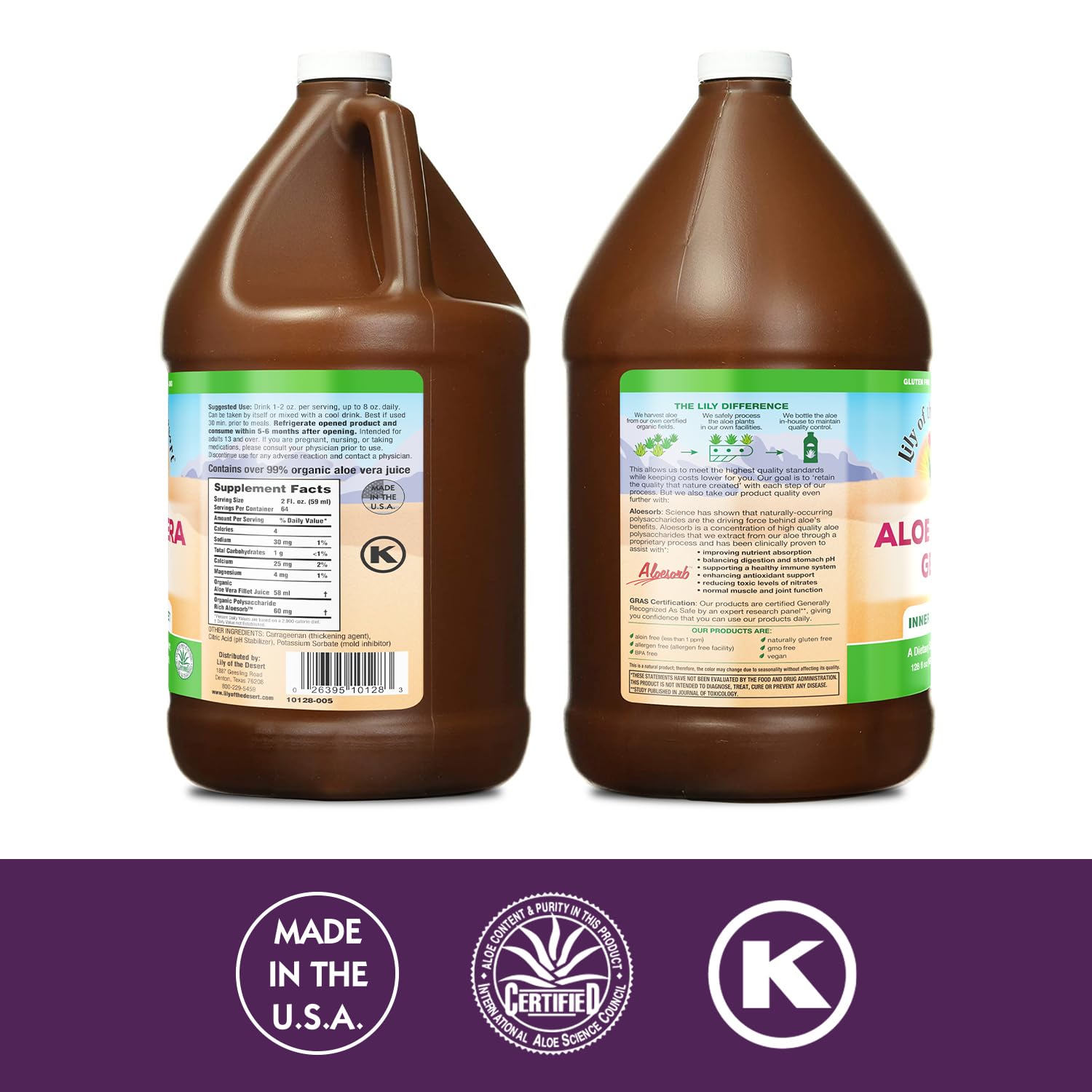 Lily of the Desert Aloe Vera Gel bottle pour ready for a healthy sip