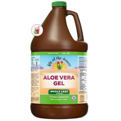 Lily of the Desert aloe gel bottle pours for daily gut wellness.