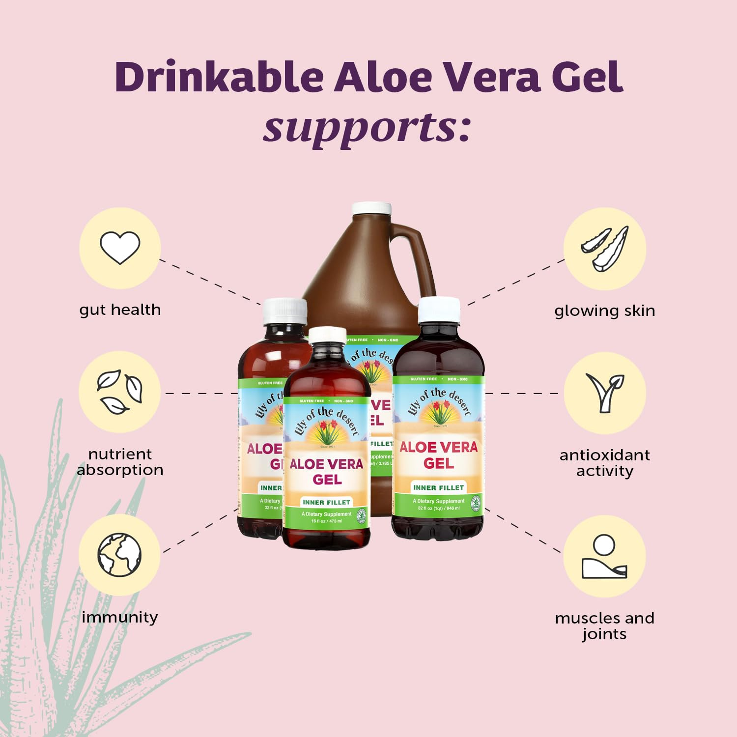 Lily of the Desert Aloe Gelly Sachet Included demonstrates convenient, mess-free sachet addition.