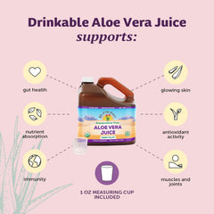 Lily of the Desert Aloe Vera Juice label closeup highlighting Aloesorb.