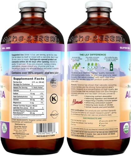 Lily of the Desert Aloe Vera Juice pouring into glass for a convenient daily wellness ritual.