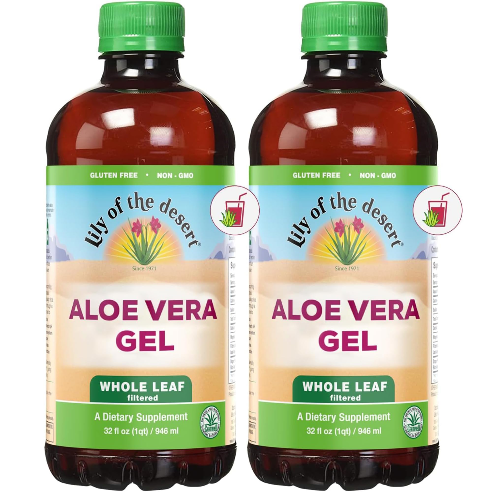 Lily Of The Desert Aloe Vera Juice bottle with whole-leaf filtered formula for daily wellness