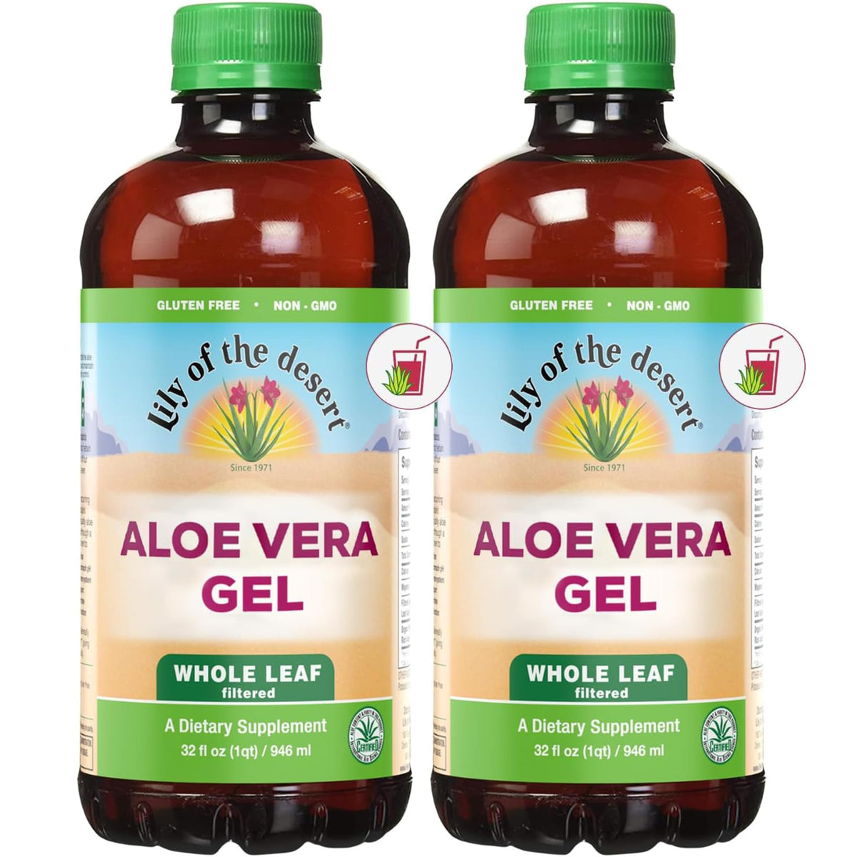 Lily Of The Desert Aloe Vera Juice bottle with whole-leaf filtered formula for daily wellness