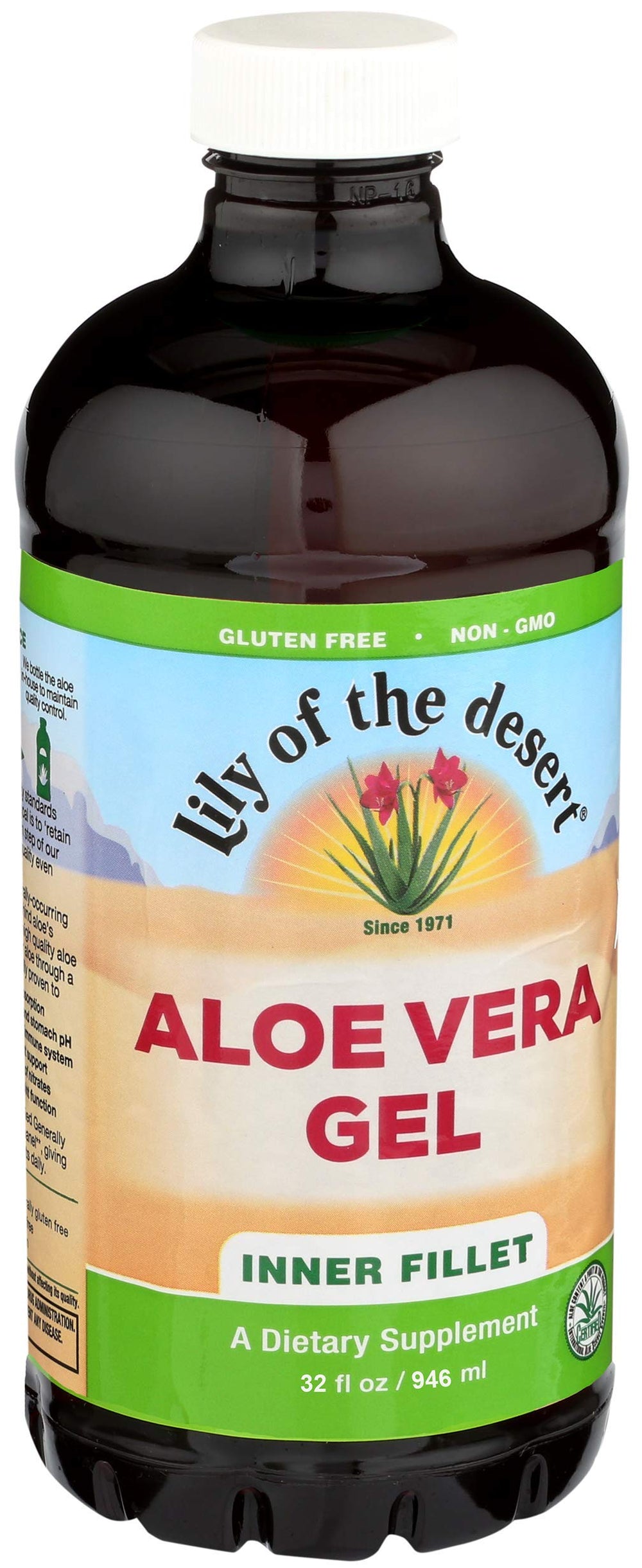Lily of the Desert Aloe Vera Gel bottle front for daily hydration and convenience