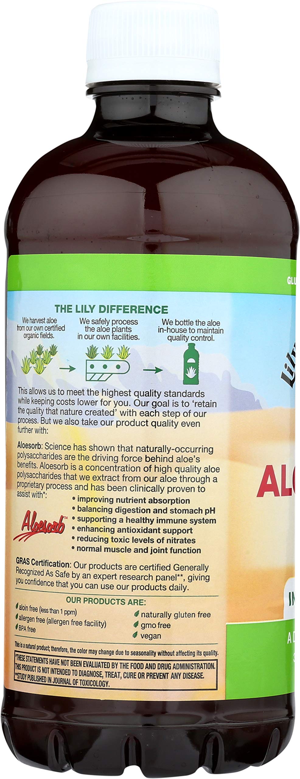 Lily of the Desert Aloe Vera Gel pour shows easy addition to drinks
