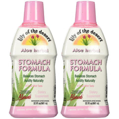 Lily of the Desert stomach formula bottle shows organic aloe vera for gentle gut support.