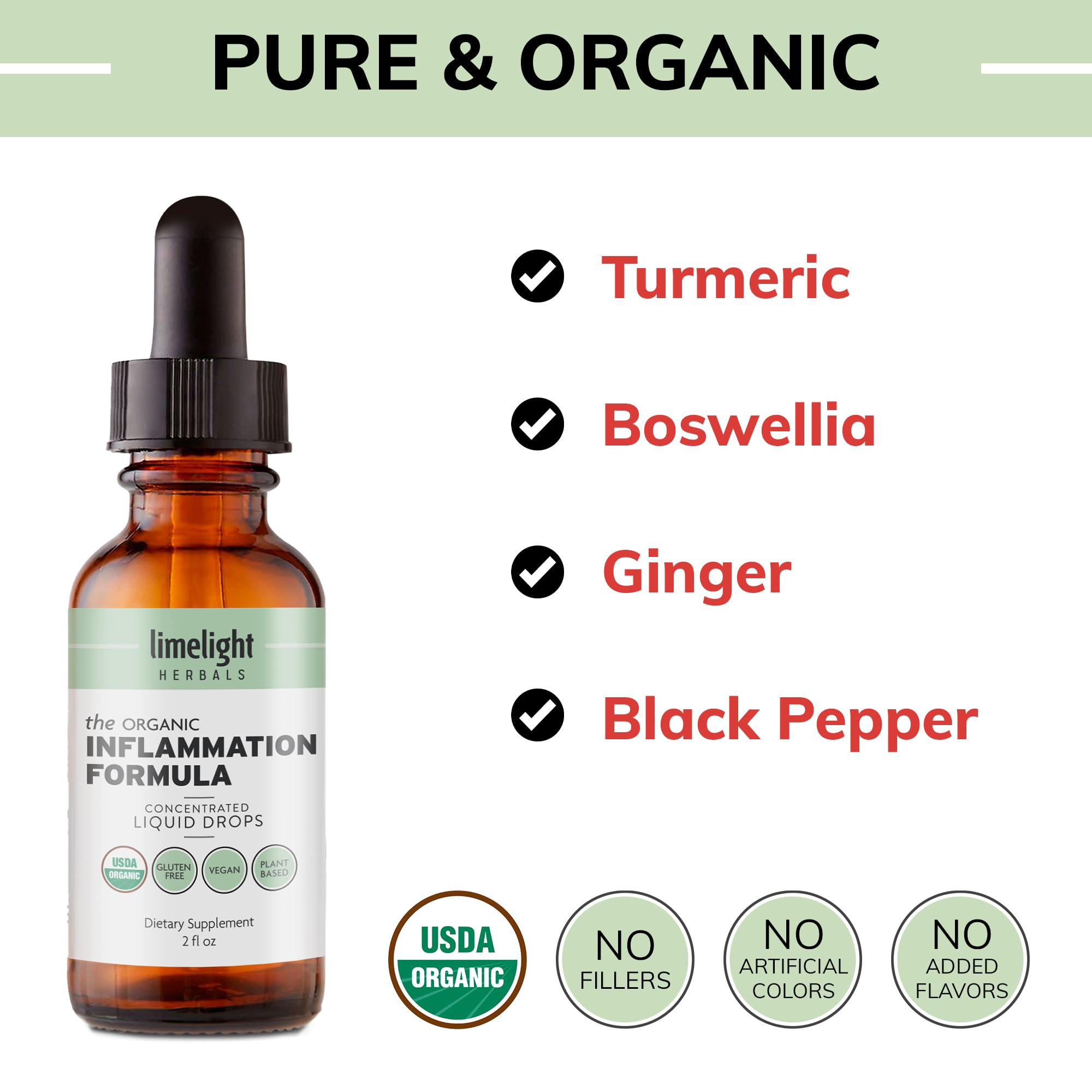 LIMELIGHT HERBALS drops-under-tongue image indicates easy daily dosing and absorption.