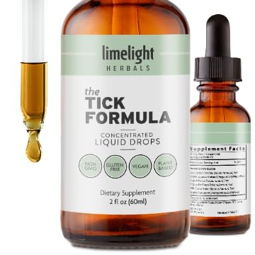 Limelight Herbals Tick Formula bottle with dropper supports immune wellness.