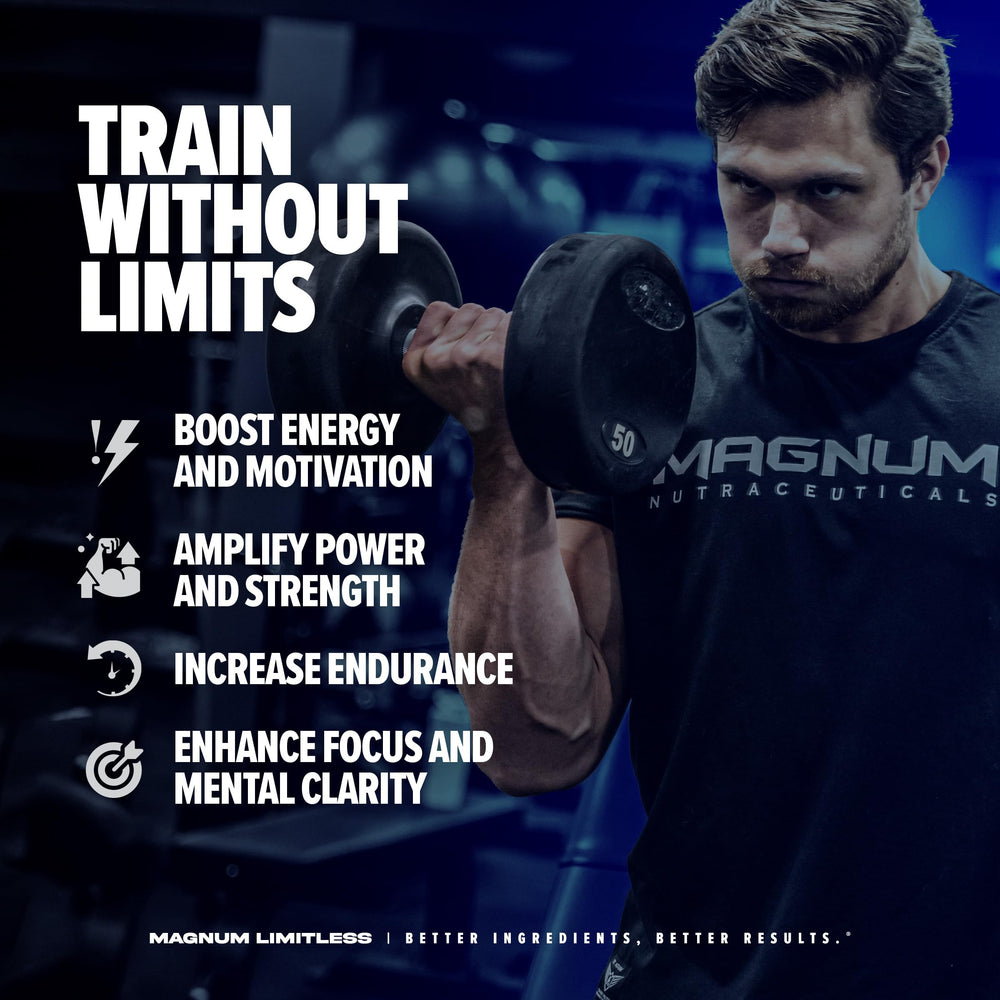 LIMITLESS Magnum athlete preparing shake before a workout