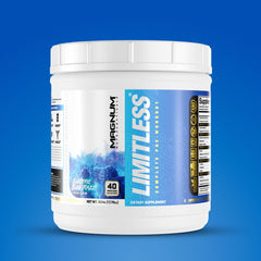 LIMITLESS Magnum Blue Raspberry Punch being poured into a glass for a refreshing sip