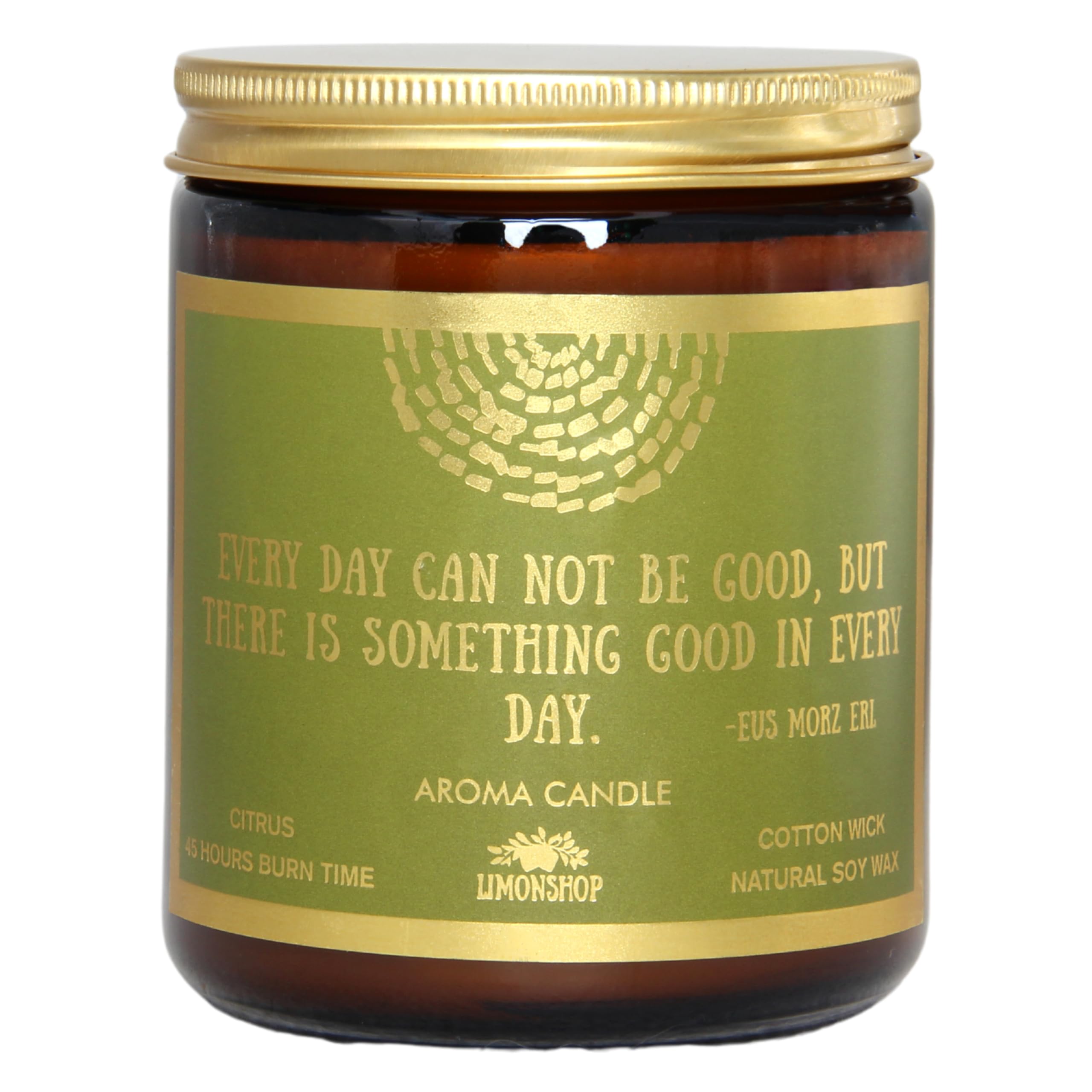 LIMONSHOP Citrus Spring Soy Candle with bright citrus scent for a fresh living space.
