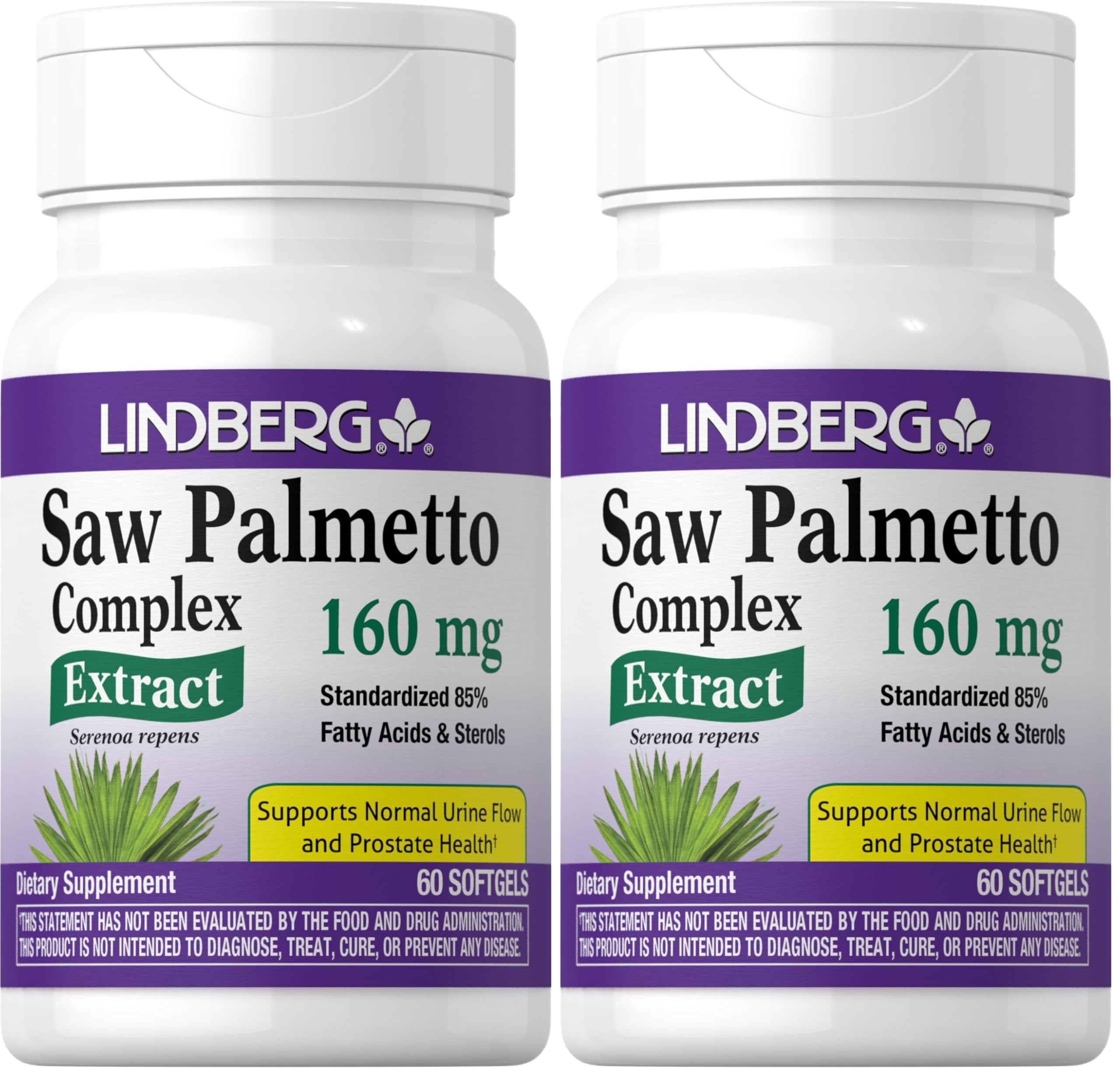 Lindberg Saw Palmetto Extract bottle with softgels for daily urinary support