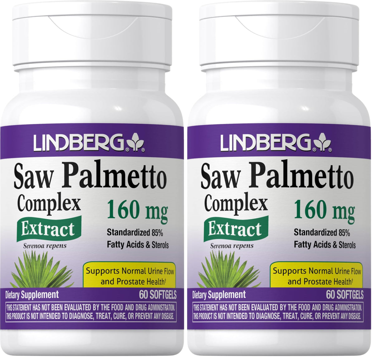Lindberg Saw Palmetto Extract bottle with softgels for daily urinary support