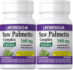 Lindberg Saw Palmetto Extract bottle with softgels for daily urinary support