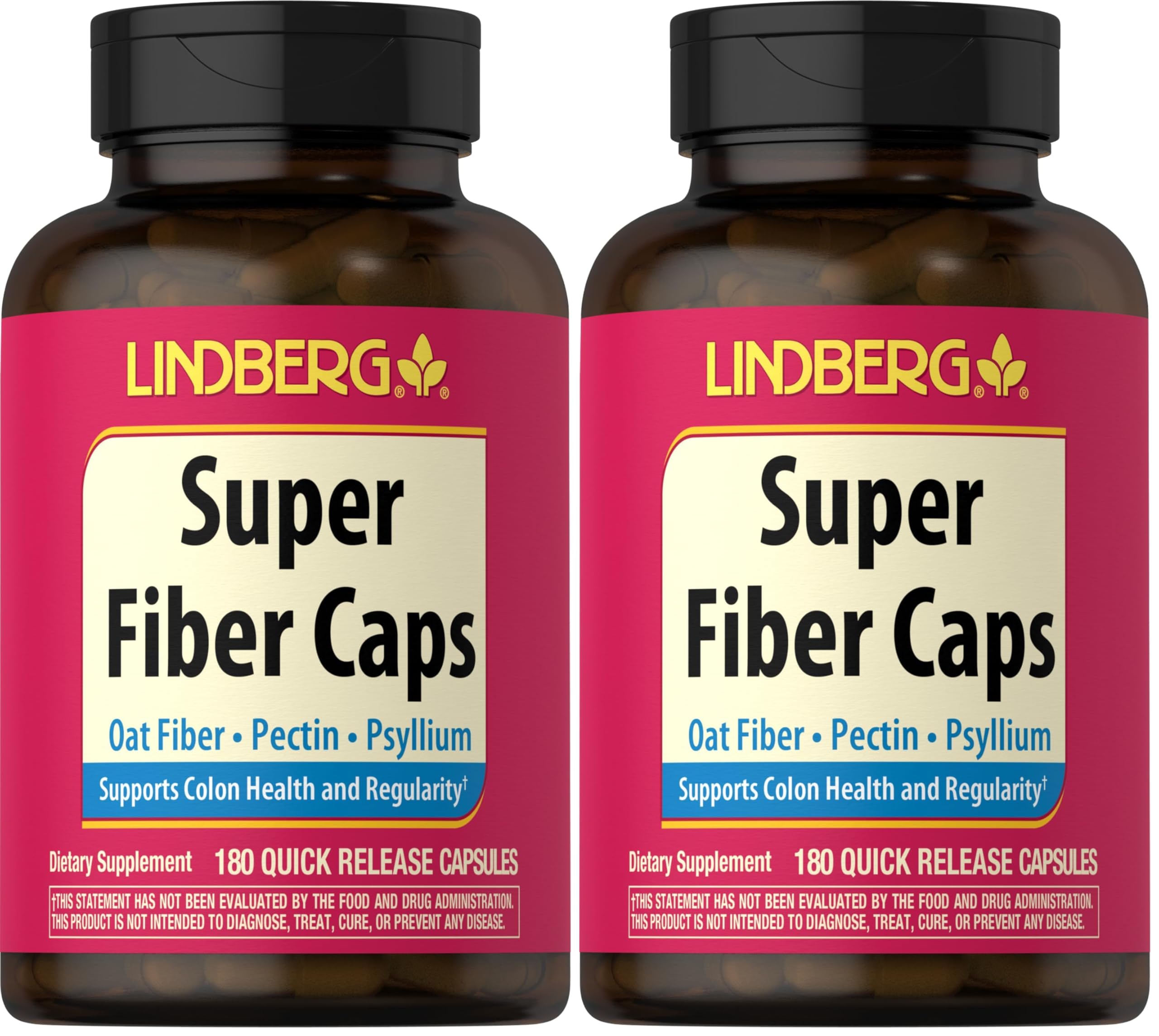 LINDGberg Super Fiber bottle front, convenient daily supplement option.