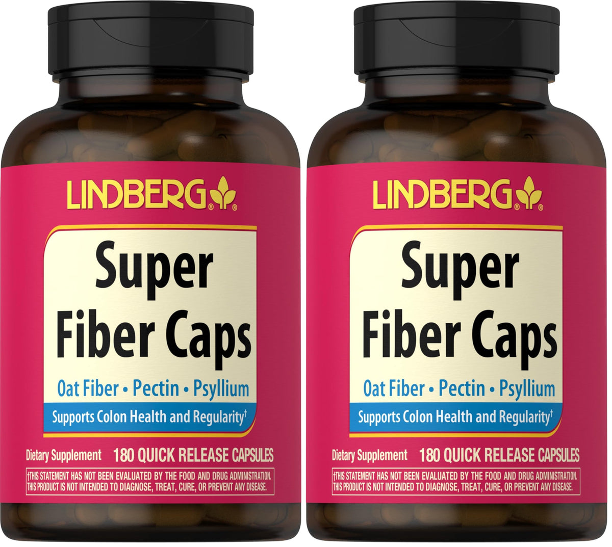 LINDGberg Super Fiber bottle front, convenient daily supplement option.