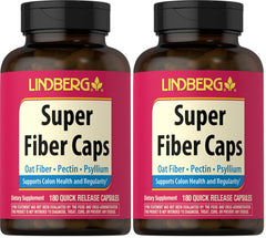 LINDGberg Super Fiber bottle front, convenient daily supplement option.