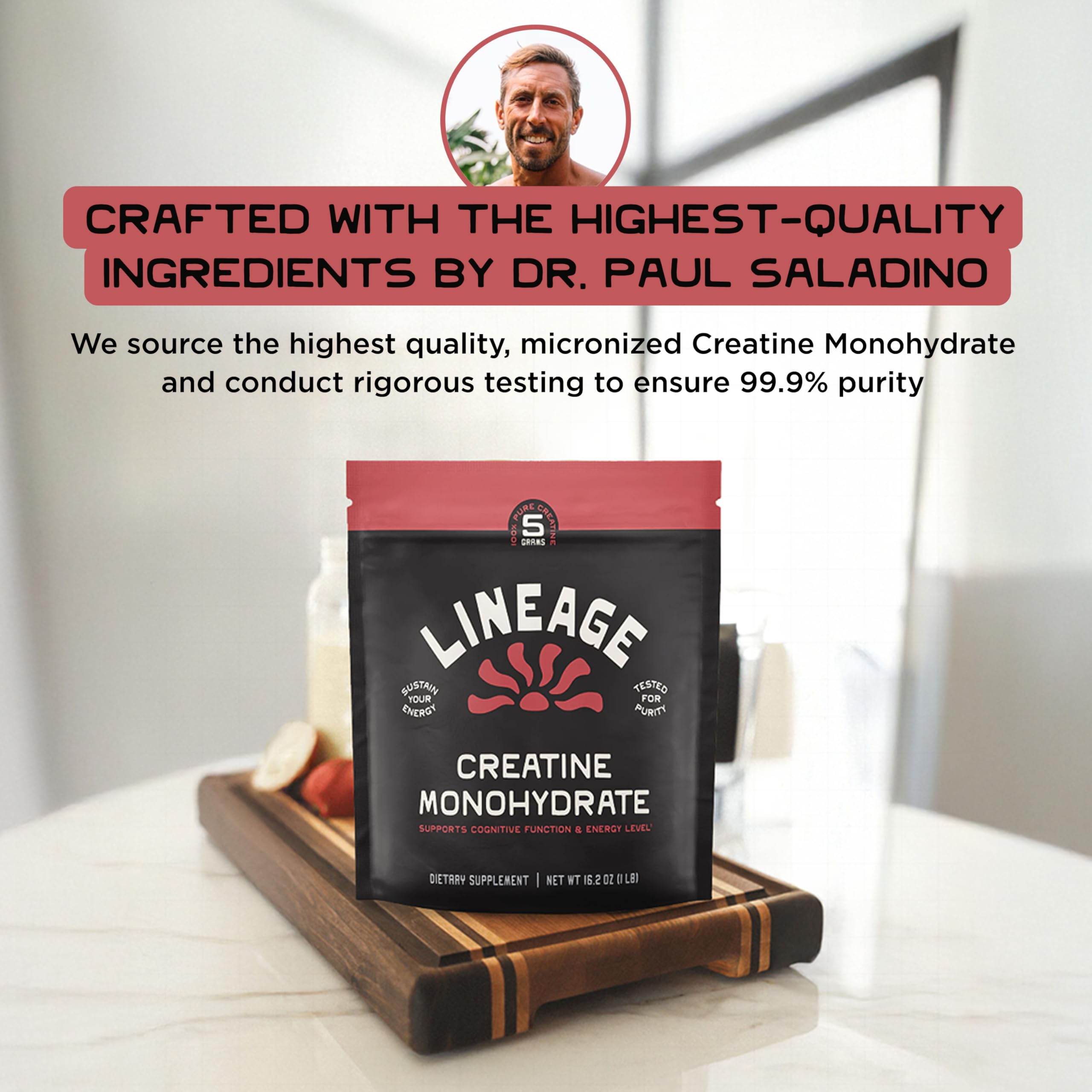 Lineage Provisions sea salt-enhanced creatine for solubility and training hydration