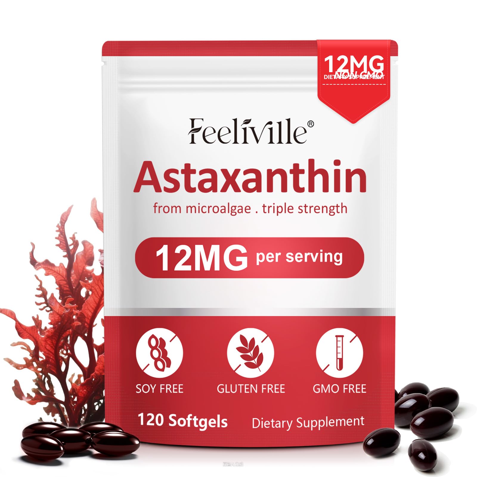 Linizanjiiy astaxanthin softgels bottle — premium antioxidant for daily wellness.