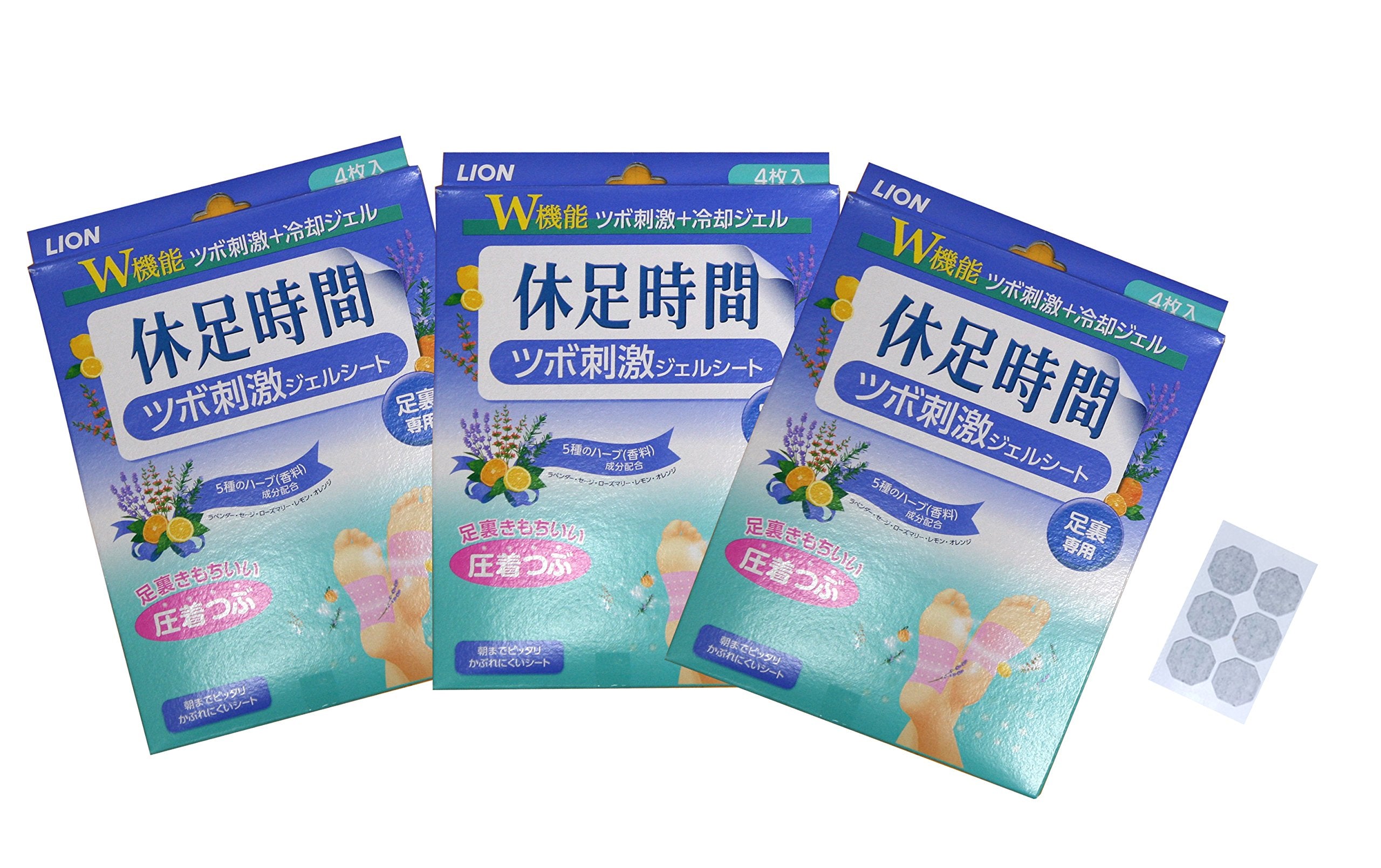 LION foot patch packaging shows a 3-set kit for convenient daily use.