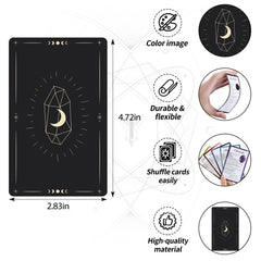 Lionpower crystal card front view showing quick, color-coded meanings.