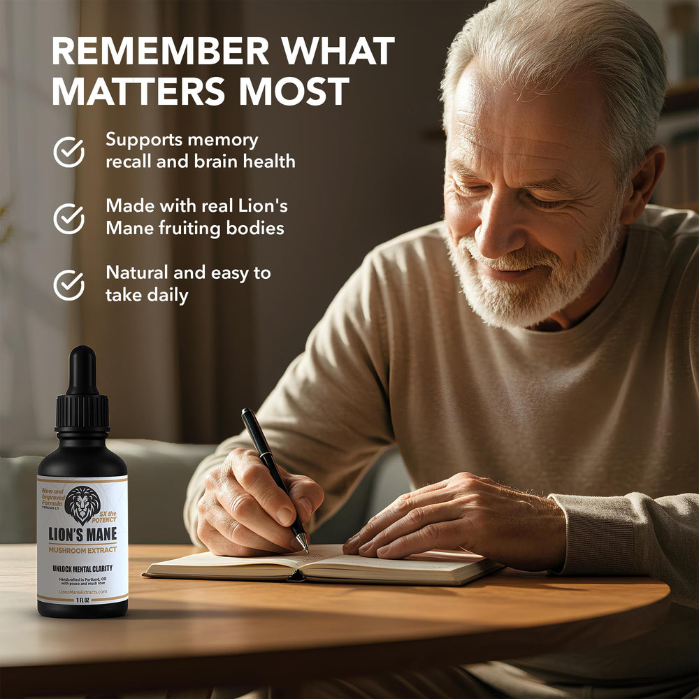 LionsManeExtracts dropper dispensing tincture for quick cognitive support