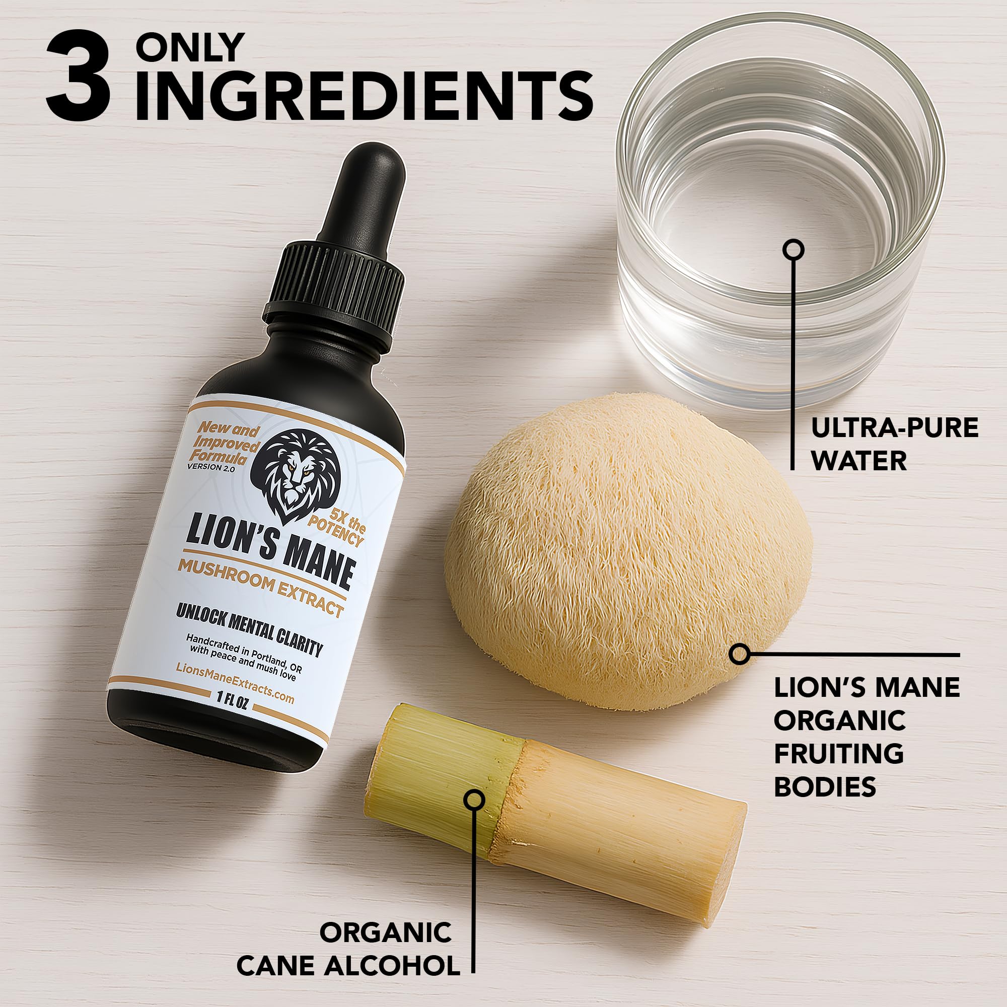 LionsManeExtracts gluten-free USA-made tincture mixable with water