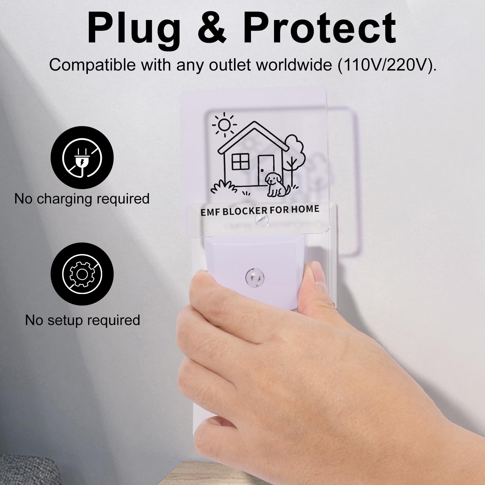 Liovsiso EMF Blocker in a home office reducing energy disruption during work.