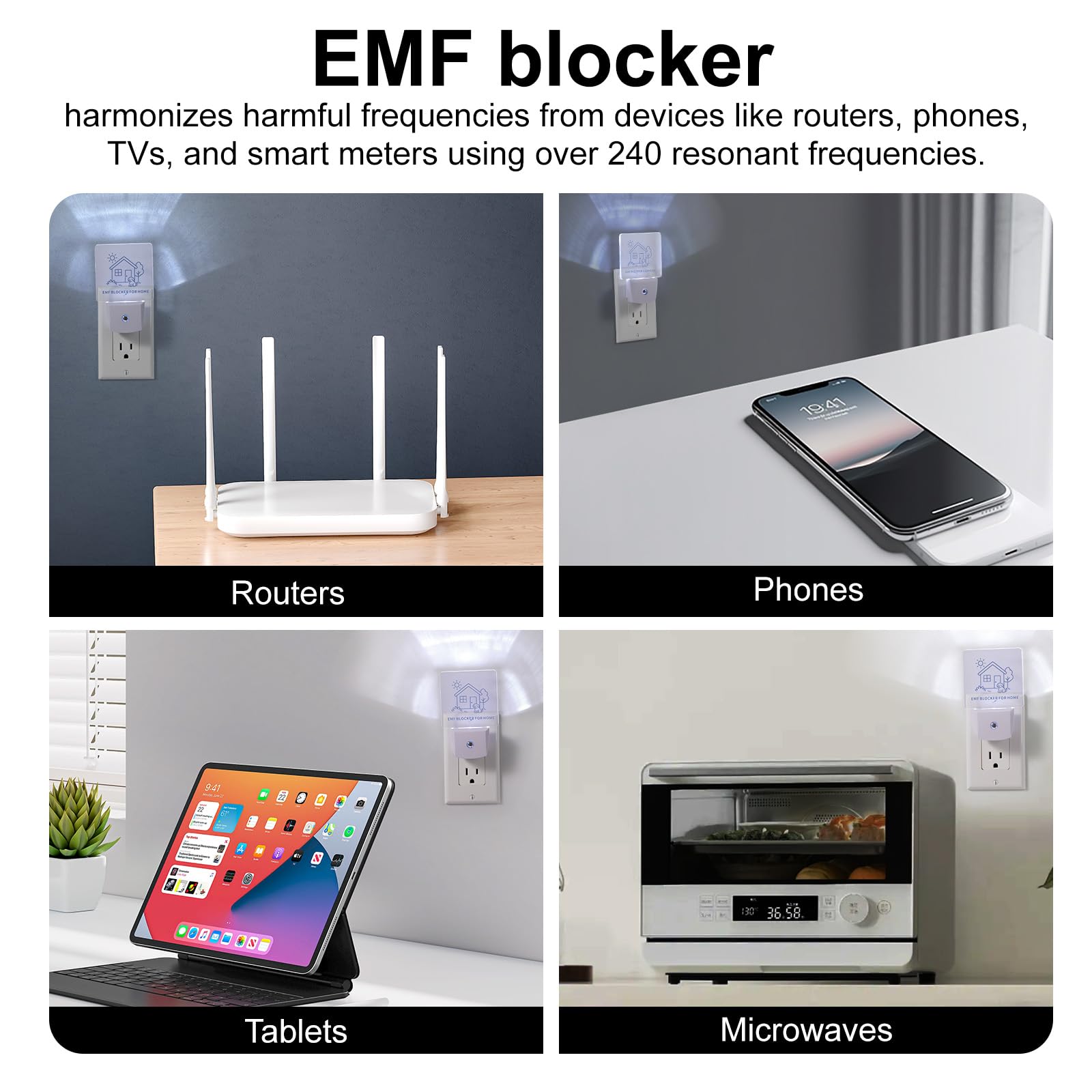 Liovsiso EMF Blocker travel-ready plug shown for worldwide use on the go.