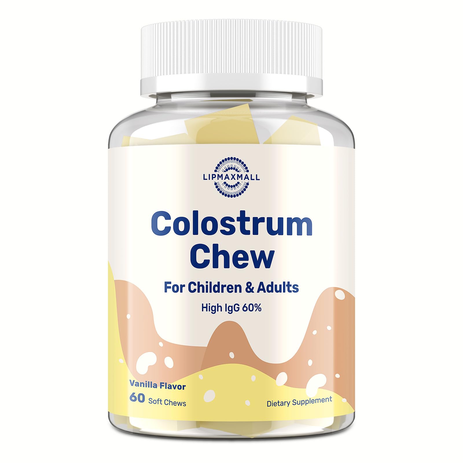 LipmaxMall colostrum chews vanilla pack close for daily wellness